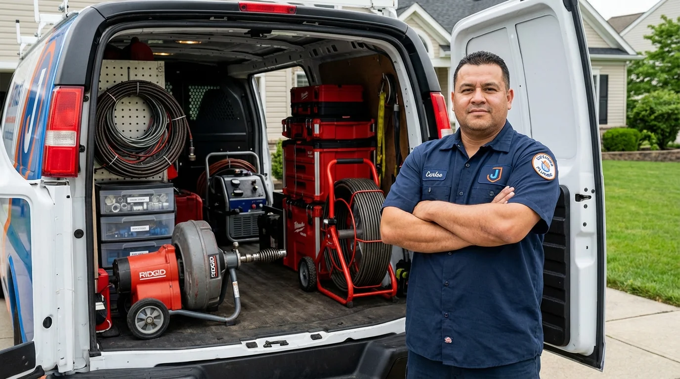 Professional drain cleaning equipment and Johns Plumbing LLC plumber in Camdenton