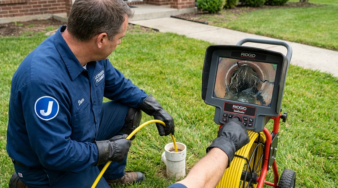 Sewer camera inspection being performed by Johns Plumbing LLC in Camdenton