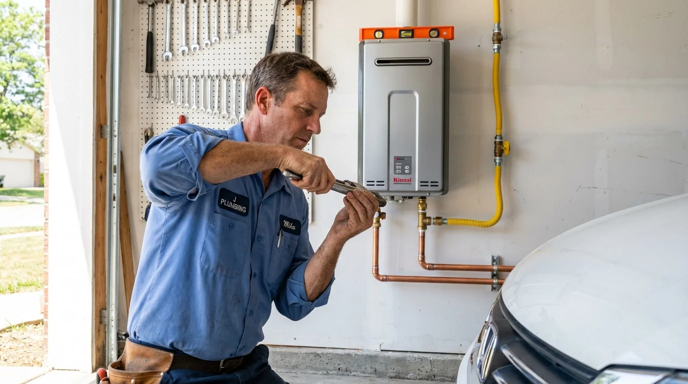 Tankless water heater installation by a Johns Plumbing LLC plumber in Camdenton